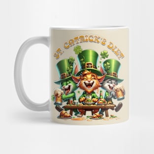 St Patricks day leprechaun cats - St. Catrick‘s diet Mug